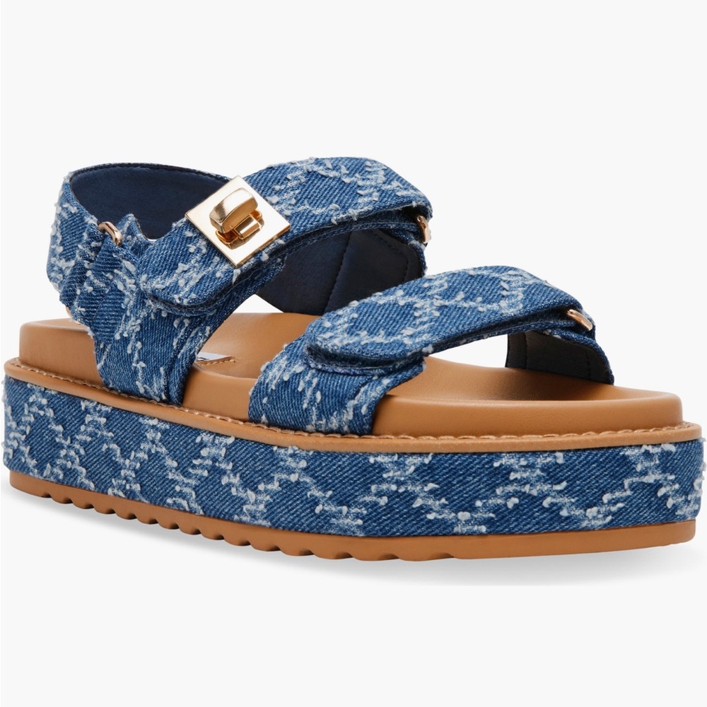 Blue Denim Platform Sandals